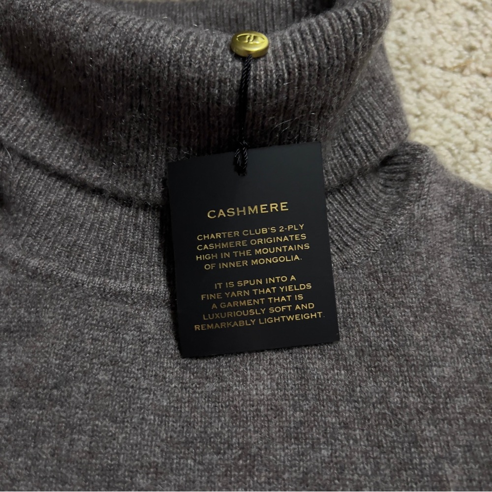 NWT* CASHMERE CHARTER‎ CLUB Luxury Turtleneck Sweater - Picture 8 of 11